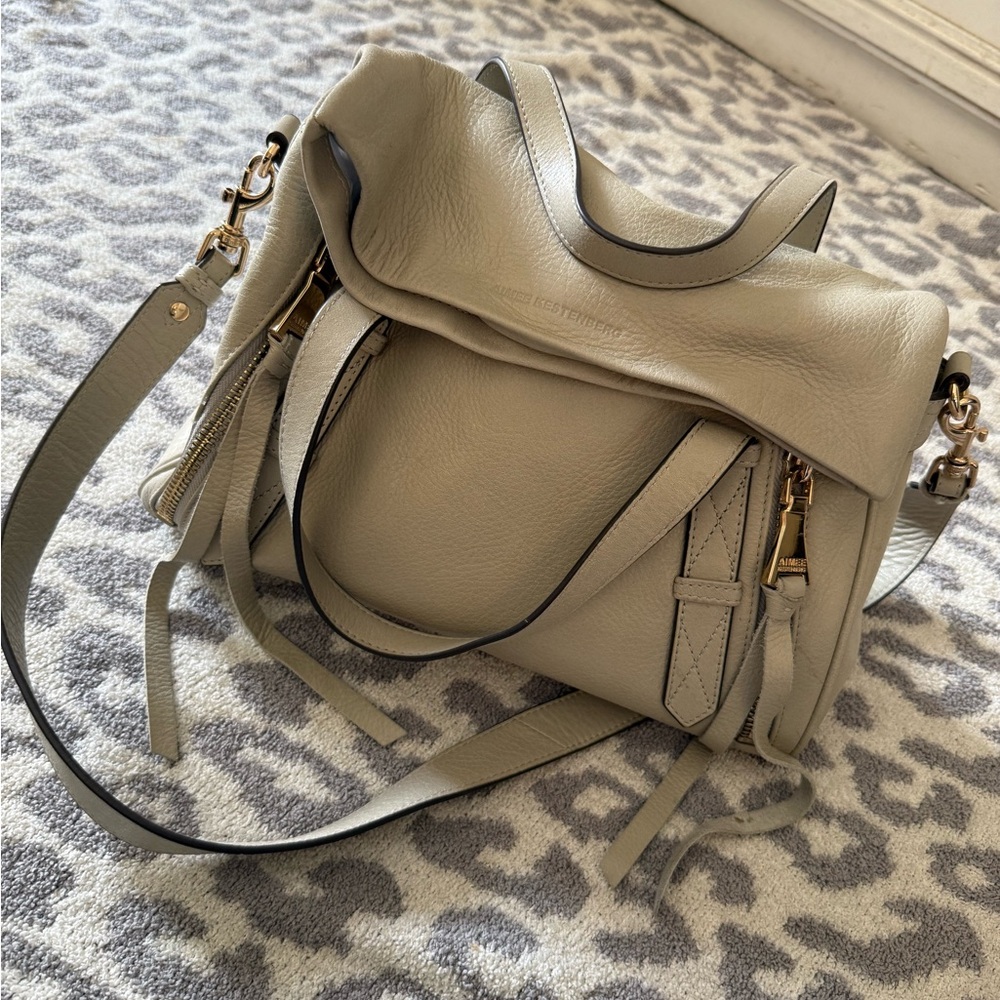 Aimee Kestenberg Cream Leather Shoulder Bag